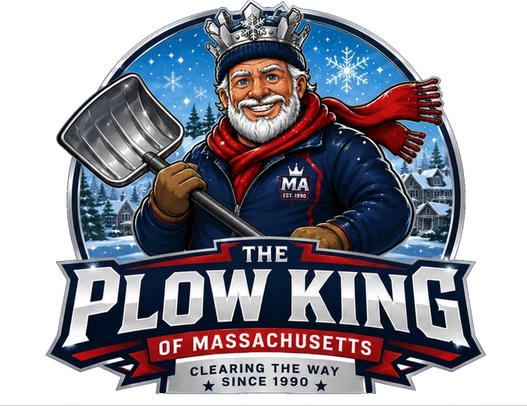 The Plow King of Massachusetts badge — clearing the way since 1990