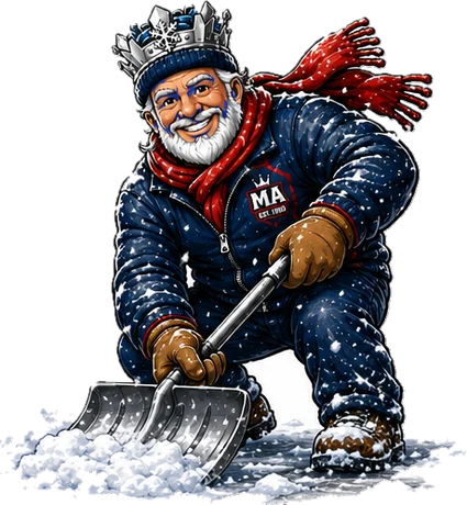 The Plow King shoveling a driveway